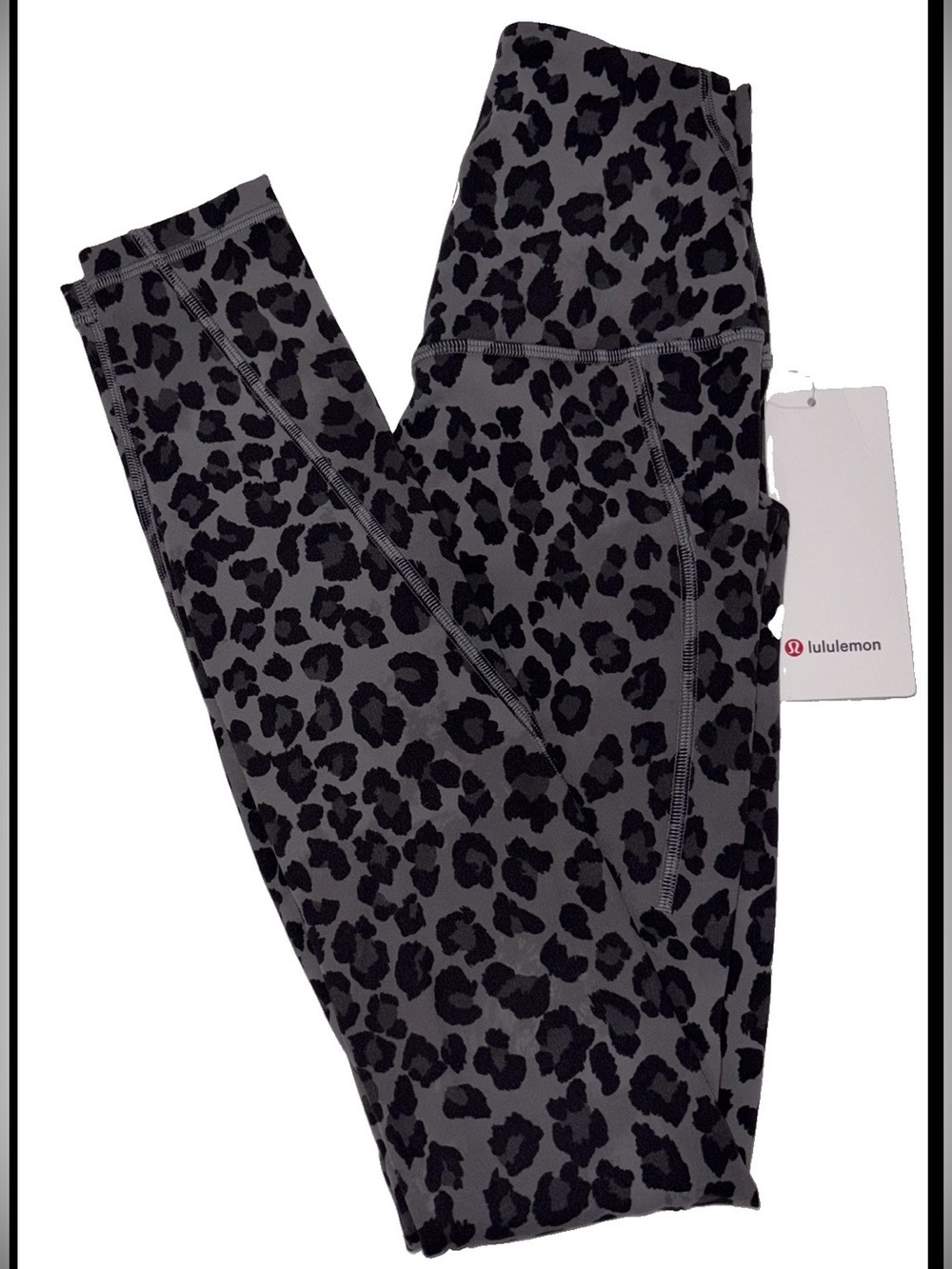 NWT•LULULEMON•SIZE 2•ALIGN HI RISE 28”L PANT*POCKETS•TRUE LEOPARD BLACK MULTI - Picture 15 of 16